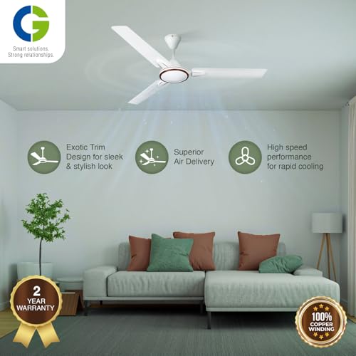 Image of CG TulipAir Neo Deco | 1200mm | 100% copper Motor | High Speed FAN | Doube ball bearing | 3-Year Warranty | White