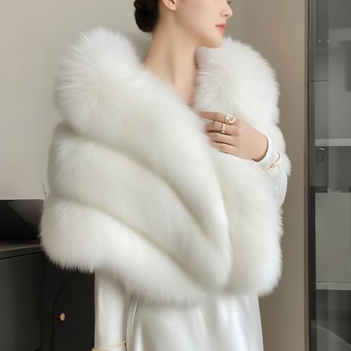 Faux Fur Shawl for Women, Fur Shawl forWinter Weddings Party and Evening Dresses3