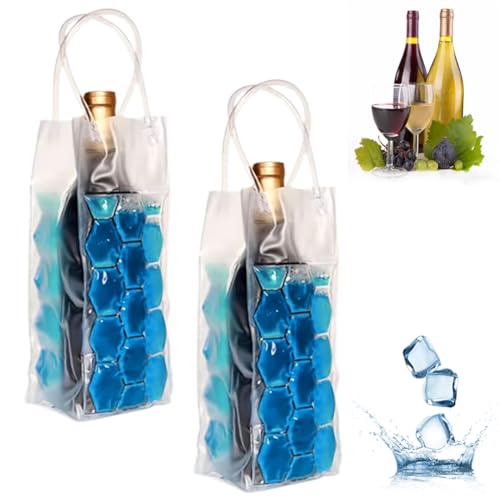 Bolsa de vino de hielo, enfriador de botellas de vino para champán rojo y blanco o espumoso, soporte de refrigeración de gel