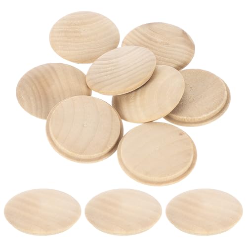 Image of uxcell 50Pcs Wood Button Plugs, 40mm / 1.57 inch Hardwood Screw Hole Plug Mushroom Wooden Caps Buttons Wood Plug for Furniture Woodworking Craft Decor (45mm x 40mm)