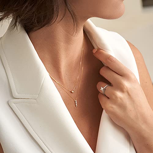 Gelin 0.05 Carat Bezel-Set Natural Diamond Necklace in 14K or 10K Solid Gold2