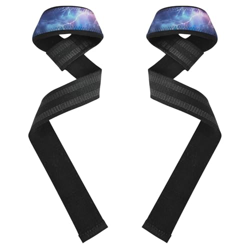 Nander Lightning Wrist Straps for Weightlifting,Lifting Straps with Neoprene Cushioned Wrist Padded and Anti-Skid Silicone for Strength Training,Bodybuilding,Deadlifting