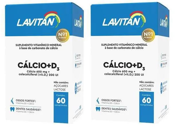 Kit 2 Lavitan Cálcio + D3 60 Cápsulas - Cimed