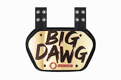 O Shield Football Back Plate, Big DAWG Golden Chrome, Youth