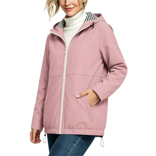 Chubasquero para mujer impermeable y transpirable chaqueta softshell larga 5