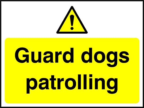 Panneau Guard dogs patrolling contre les intrusions et cambriolages de maison