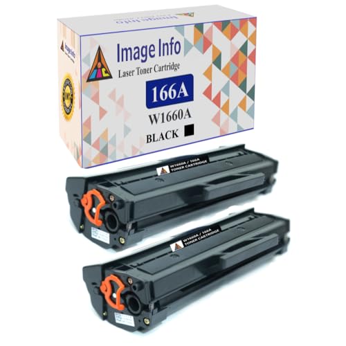 Image of ImageInfo Dual Pack of W1660A / 166A Compatible Toner Cartridge (with CHIP) for HP Laserjet1008a / 1008w / 1188a /1188w / 1188fnw Printers