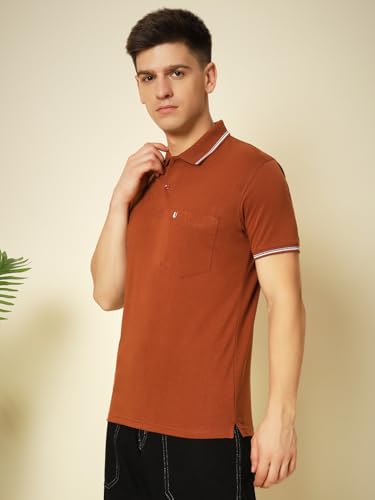 Image of UNIBERRY Men's Cotton Half Sleeves Solid Polo Neck T-shirt-MT4-BG 4XL