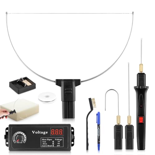 XPJBKC 4 in 1 Hot Wire Foam Cutter 10Pcs Polystyrene Cutter with 4 Interchangeable and Tipstransformer Hot Wire Cutter for Foam Cutting Hole Digging Detail Handling DIY Crafts