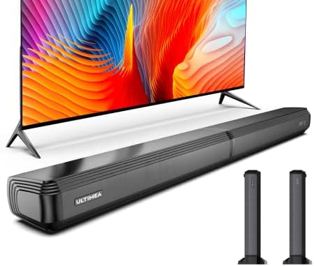 ULTIMEA 2.2ch Sound Bars for TV, 2-in-1 Separable TV Soundbar, 2 TV Speakers Sound Bar for Surround System, 32Inch PC Sound Bar Bluetooth 5.0/Optical/Aux/USB/HDMI Home Theater Soundbar, Wall Mountable