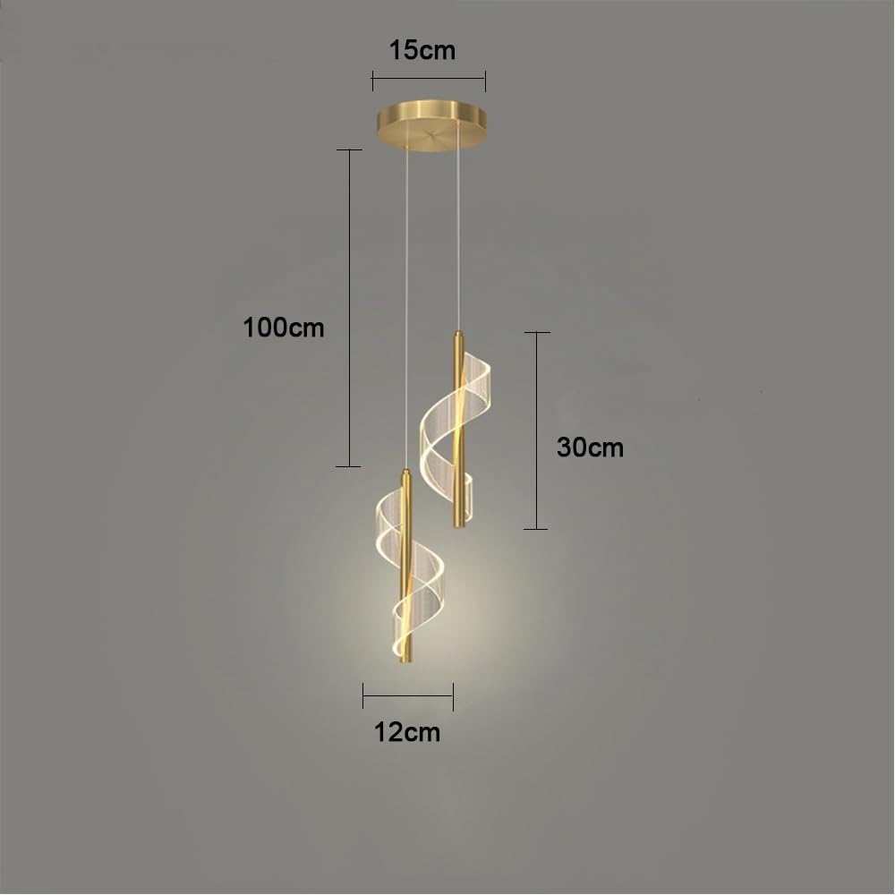 Mengjay Nórdica Moderno Lamparas Colgantes de Techo Diseño lineal,LED Lámpara Colgante en metal, Plafon Led Techo Lámpara de Araña para Sala de Estar Dormitorio Mesita Noche Comedor (Oro, S)