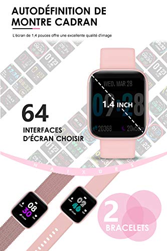 NAIXUES Smartwatch, 1.4 Inch Smartwatch voor dames met Hartslagmeter, Bloeddruk Slaapmonitor Stappenteller… - Afbeelding 3
