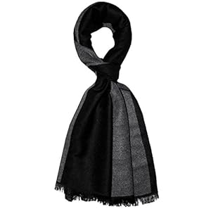 Lorenzo Cana – Eleganter jacquard gewebter Herrenschal Tuch Anthrazit Grau Schwarz Schaltuch gewebt 32 cm x 180 cm 9328011
