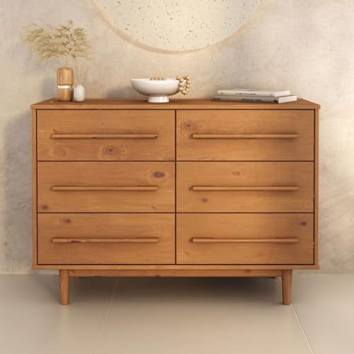 IDIMEX Commode TECCA L 111 cm avec 6 Tiroirs en Bois Massif Coloris Chêne, Meuble de Rangement pour Vêtements Design Scandinave Naturel, Tiroirs Spacieux,...