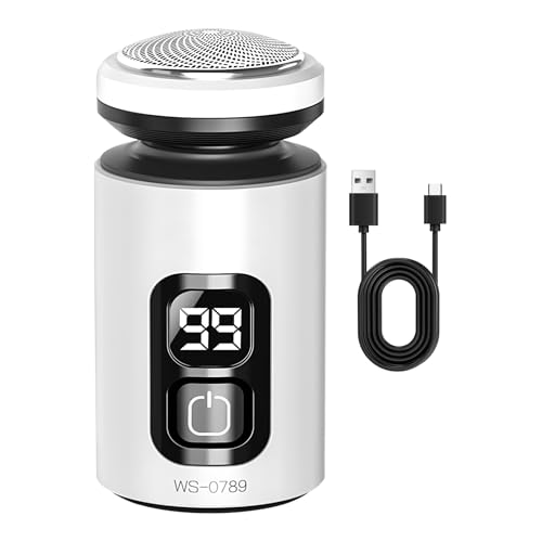 manhegari Maquinilla de afeitar eléctrica para hombre – Shaver portátil en y en húmedo – Afeitadora rotativa para hombre – Diseñada para su uso en coche, viaje, hotel, exterior, interior