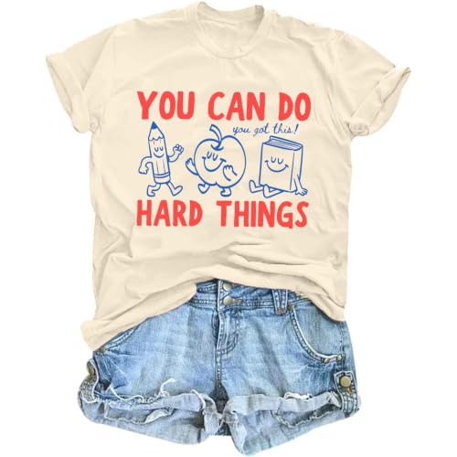 blucagand You Can Do Hard Things Teacher Shirts Womens You Got This Shirt