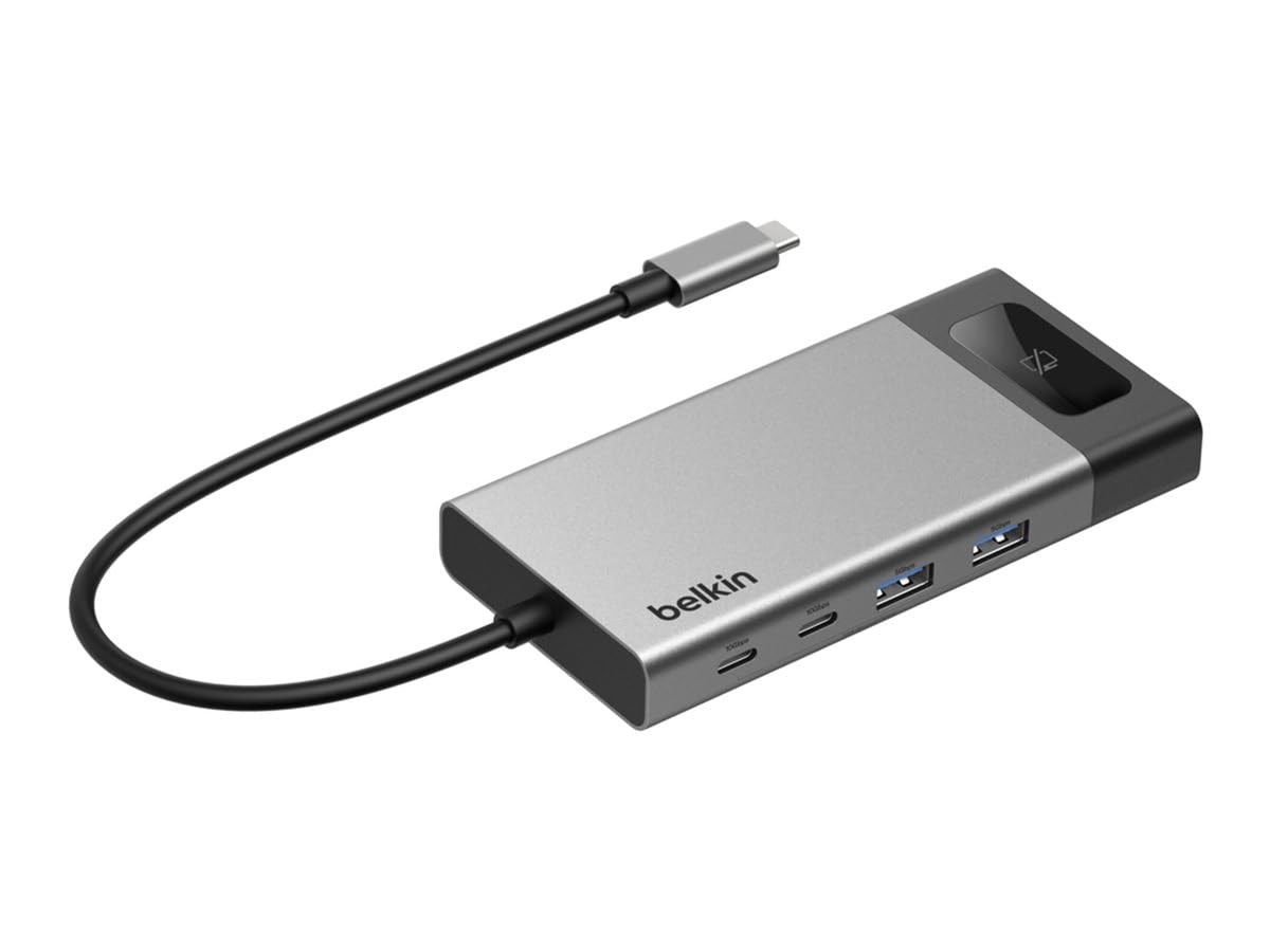 Belkin Station d'accueil USB C, Dock Multiport 8-en-1, 100 W, Affichage Double, pour Mac, Windows Et Chromebook, avec Transfert De Données De 10 Gbit/s, Ethernet, Résolutions Jusqu'à 4K À 60 Hz