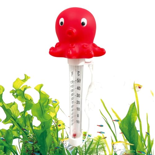 Thermomètre Flottant Piscine Forme Canard/Poulpe, Étrier Inclus, Mesure Instantanée, Précise, Idéal Pour, Étang, Plage, Étanche, Flotte Toujours,Été Plaisir