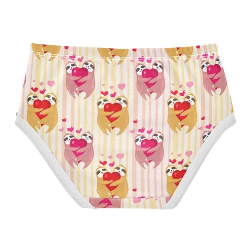 Joisal Toddler Girls Underwear 2t Cotton Panties Little Girl Aesthetic Undies Kids Briefs Cute Sloths Stripes Valentine2