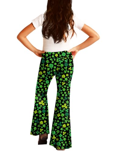 Image of Deerose Girls Halloween Hippie Bell Bottom Pants High Waist Flare Pants 5-14 Years