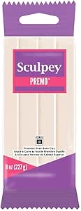 Sculpey Premo Polymer Oven-Bake Clay, Translucent, Non Toxic,8 oz. bar, Great for jewelry making, holiday, DIY, mixed media and home décor projects. Premium clay Great for clayers and artists.