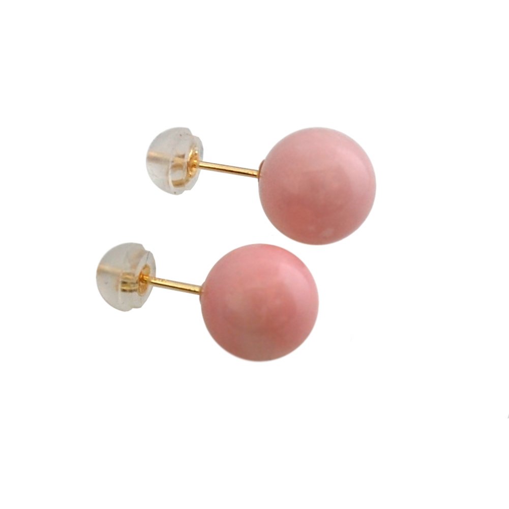 Amazon | ［enyapearl］ 本珊瑚 ピアス レディース スタッド
