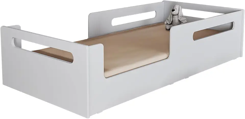 Cama Solteiro Montessoriana Baixa Quarto Infantil Segura Para Crianças em Mdf