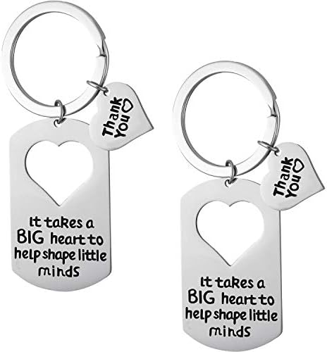 Tatuo 2 Pieces Teacher Keychain Teacher Appreciation Gifts Teacher Jewelry for Showing Your Appreciation