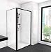 Produktbild Marwell Factory Duschkabine 120x80x200 cm Dusche Fronteinstieg mit matt schwarzen Aluminiumrahmen Duschabtrennung mit Schiebetür