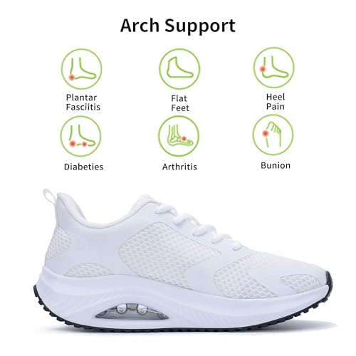 Image of Autper Plantar Fasciitis Shoes Women Walking Arch Support Tennis Casual Athletic Nurse Orthotic Sneakers for Foot Pain Relief
