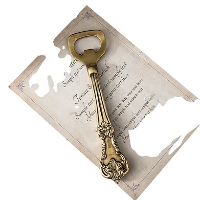 Abridor de botellas floral de latón vintage, herramienta decorativa de metal para abrebotellas de cerveza