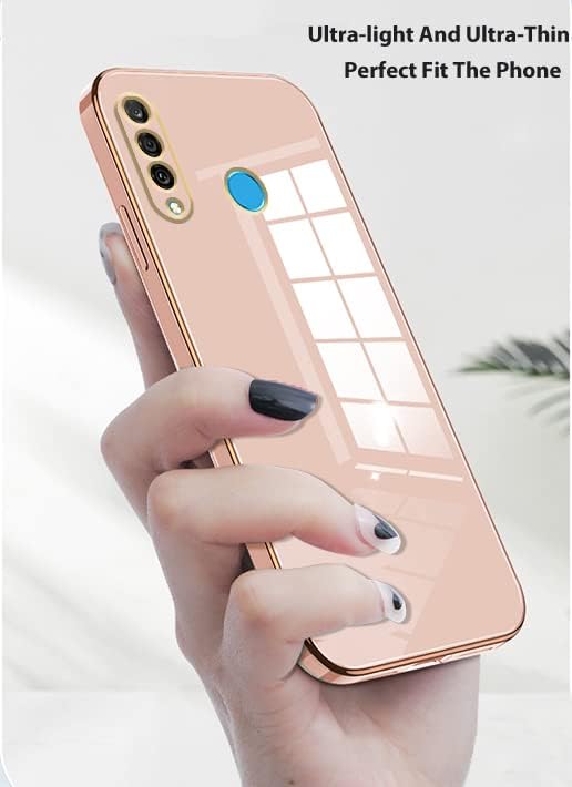 Miniatura 3 de Compatible con Huawei P30 Lite Funda de silicona rosa, chapado Huawei P30 Lite funda delgada y suave a prueba de golpes (rosa)