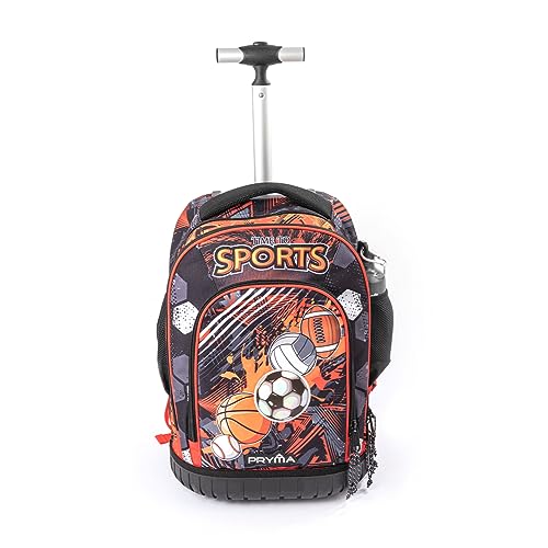 Pryma Zaino Trolley Scuola Elementare Bambini 48 X 33 X 23 Cm 36 Lt Con Borraccia Omaggio (Bambino, Sport)