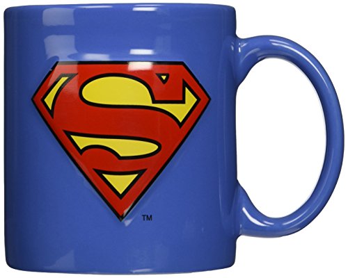 ICUP DC Superman Embossed Logo Ceramic Mug, 20 oz