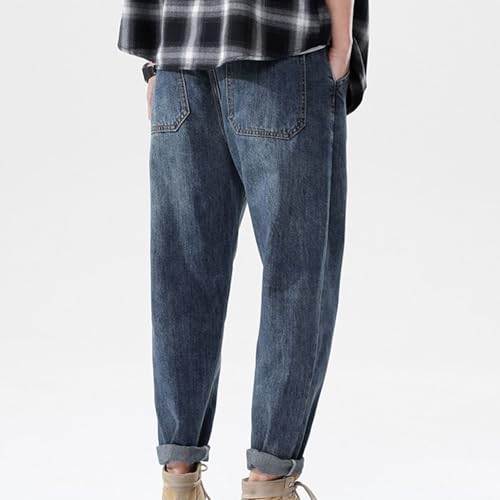 Men's Straight Leg Harlan Jeans Casual Loose Big Tall Denim Pants Regular Fit Tapered Leg Jean4