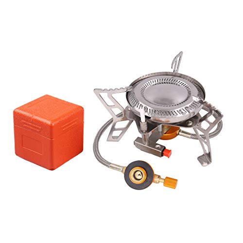 Mini Tragbare Camping Gasherd Faltbare Brenner 4600W Split Kochen Winddicht Herd mit Doppelring & Piezo Zündung für Outdoor Indoor Picknick BBQ