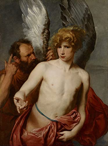 Art Impression Dédale et Icare Van Dyck - Toile haut de gamme 60x90cm aux détails d'une grande finesse