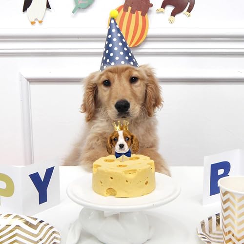 Cake Deko Hund 24 Stück Kuchen Deko Hunde Cute Geburtstagstorte Deko Hund Tier Torten Topper Für Geburtstagsdeko, Themenparty, Babyshowerparty (B)