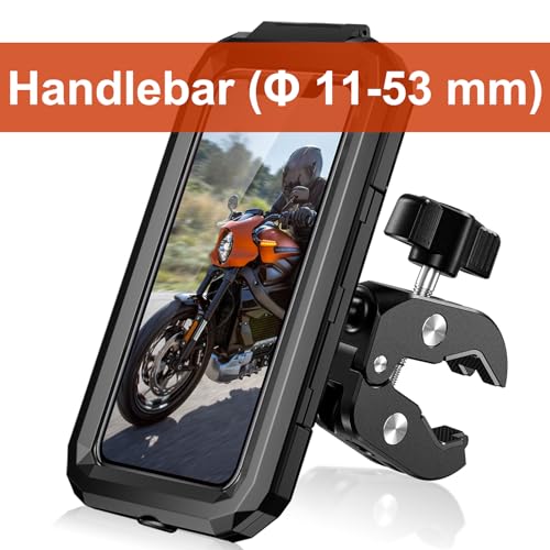 LUROON Soporte Móvil Bicicleta Moto Impermeable Universal Pantalla Táctil Sensible 360°Rotación Anti Vibración Soportes para Moto Bici para Smartphones 5,5-7,0" Móvil - imagen 8