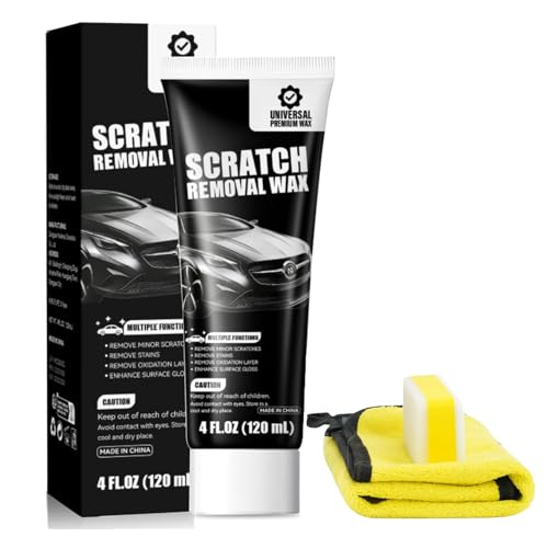 Car Scratch Remover Wax, Scratch Remover for Vehicles for Vehicles Blemishes, Car Paint Scratch Repair, Polishing & Waxing Kits with Buffer Pad, Towel