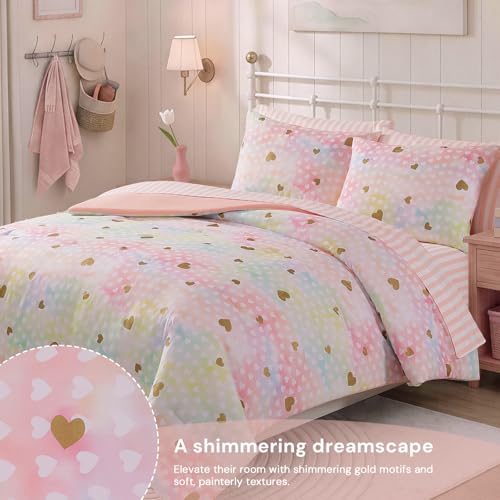 Image of Twin Comforter Set with Sheets for Girls-5 Pieces Twin Bedding Sets