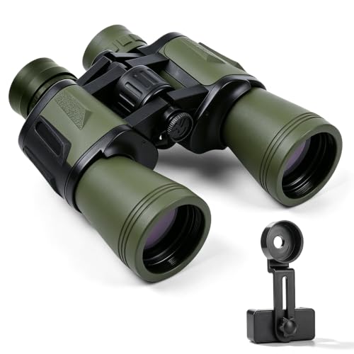 Binocolo 20x50 HD con visione notturna, prismi BAK4, adattatore per smartphone, uso tattico per caccia, escursionismo e osservazione di uccelli