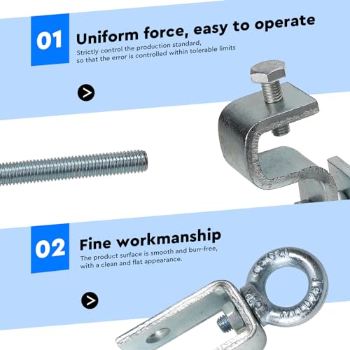 Supaway I-Beam Hanger Heavy Duty Steel Perforated Bag Clamp Hook for Perforated Beam Bags Adjustable from 63mm to 220mm Withstands 203kg Gravity Force - Image 4