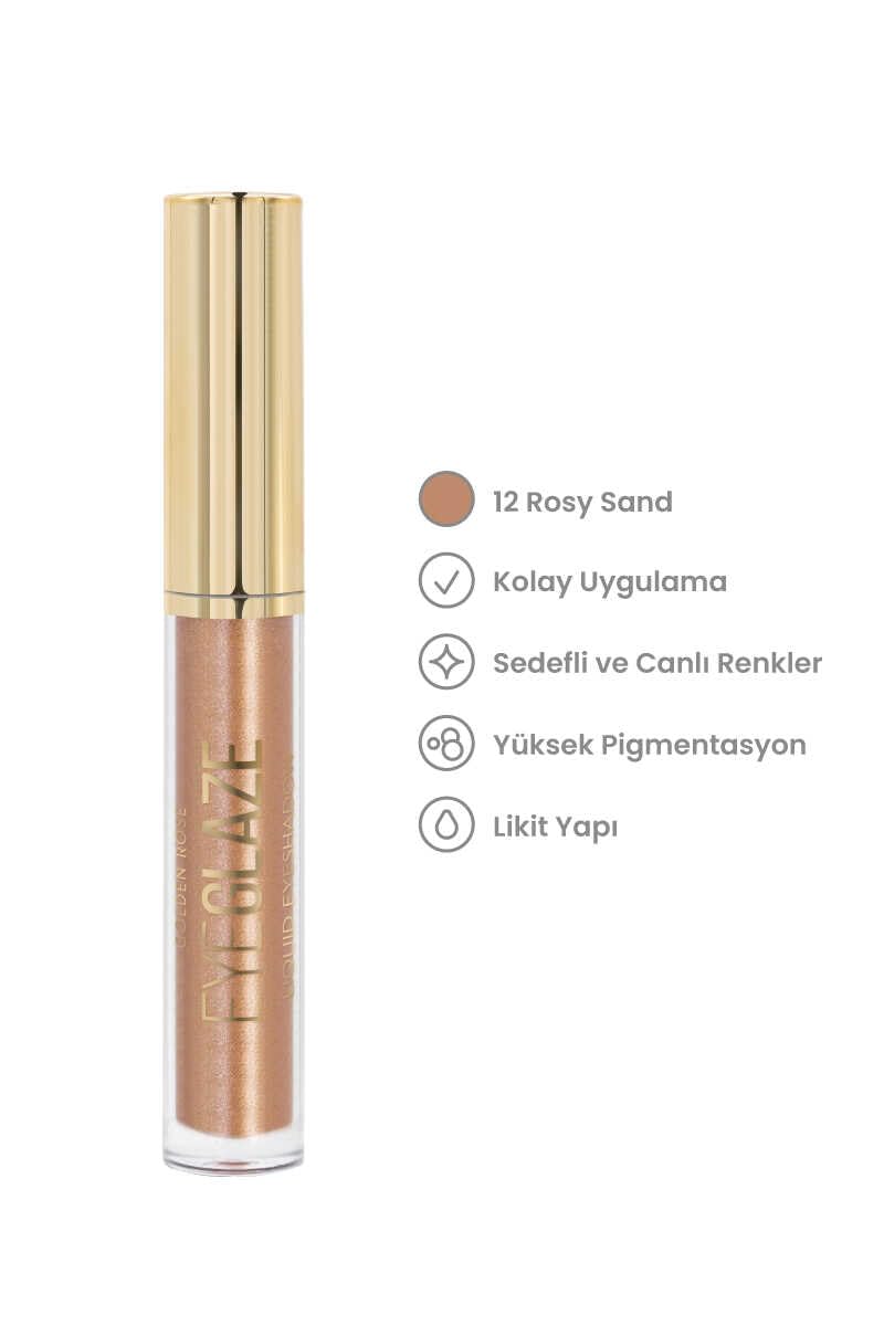 Golden Rose Eye Glaze Liquid Eyeshadow No: 12 Rosy Sand - Mat Likit Far