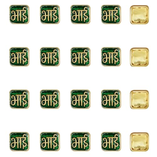 Image of Satra Tarders Meenakari Kundan Beads for DIY Jewellery Making Rakhi Making | Size : 12mm | Qty : 6pcs | Green