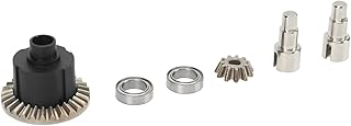 Conjunto de engrenagem diferencial RC, conjunto de engrenagem diferencial de metal durável de bom desempenho sistema de transmissão de energia substituível preto para carro de controle remoto