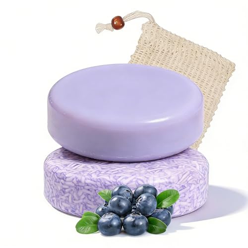 Blueberry Fields Shampoo & Conditioner Bundle Bars Natural Blueberry Extract for Hair Thinning Frizz Unisex (1 SET)