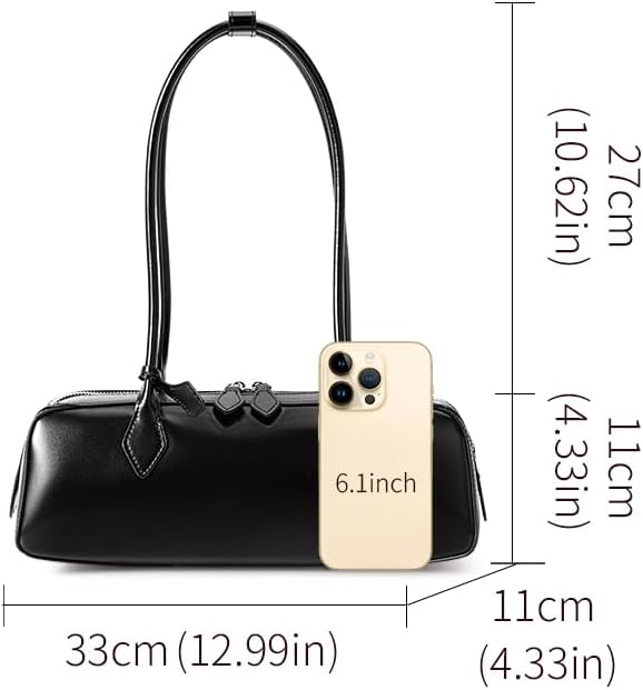 Genuine leather, single shoulder, retro-style, long-shaped pillow, casual wallet, purse, shoulder bag for women - Image 4