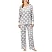 Price comparison product image Nautica Womens 2 Piece Fleece Pajama Sleepwear Set (X-Large, Grey White Snow)