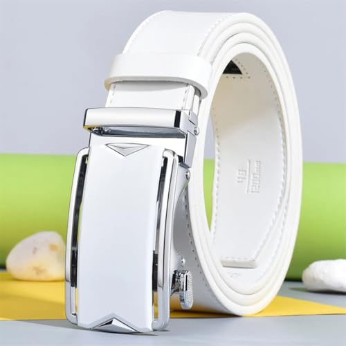 Men's Four Seasons Solid Color Leather Belt Leather Metal Automatic Buckle 35Mm Belt4